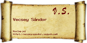 Vecsey Sándor névjegykártya