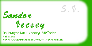 sandor vecsey business card
